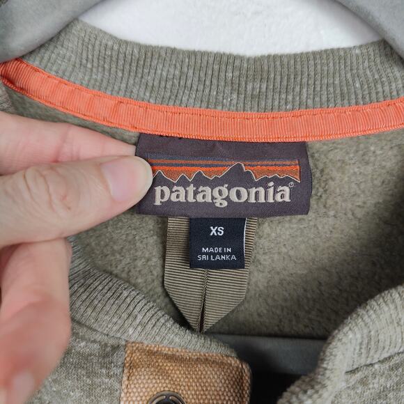 Patagonia Hemp Sweatshirt Womens XS Dark Ash Pullover 1/4 Snap Button Retro - Picture 5 of 8